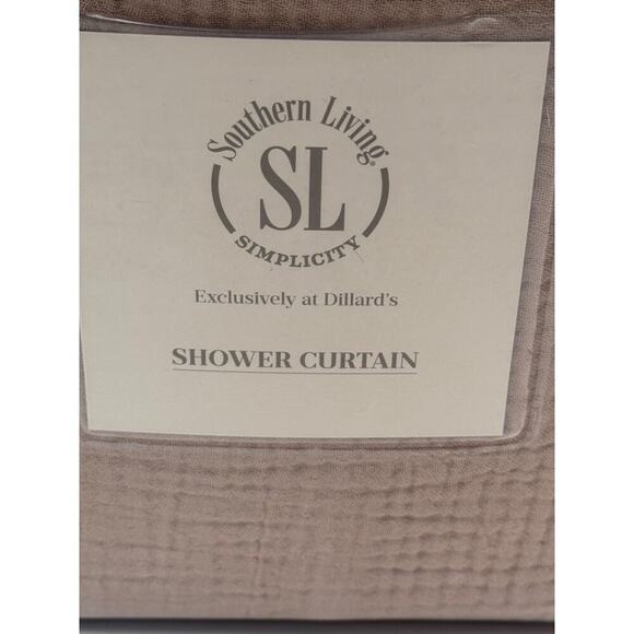 Southern Living Serenity Shower Curtain 72" X 72" 100% Cotton Taupe - Picture 2 of 7